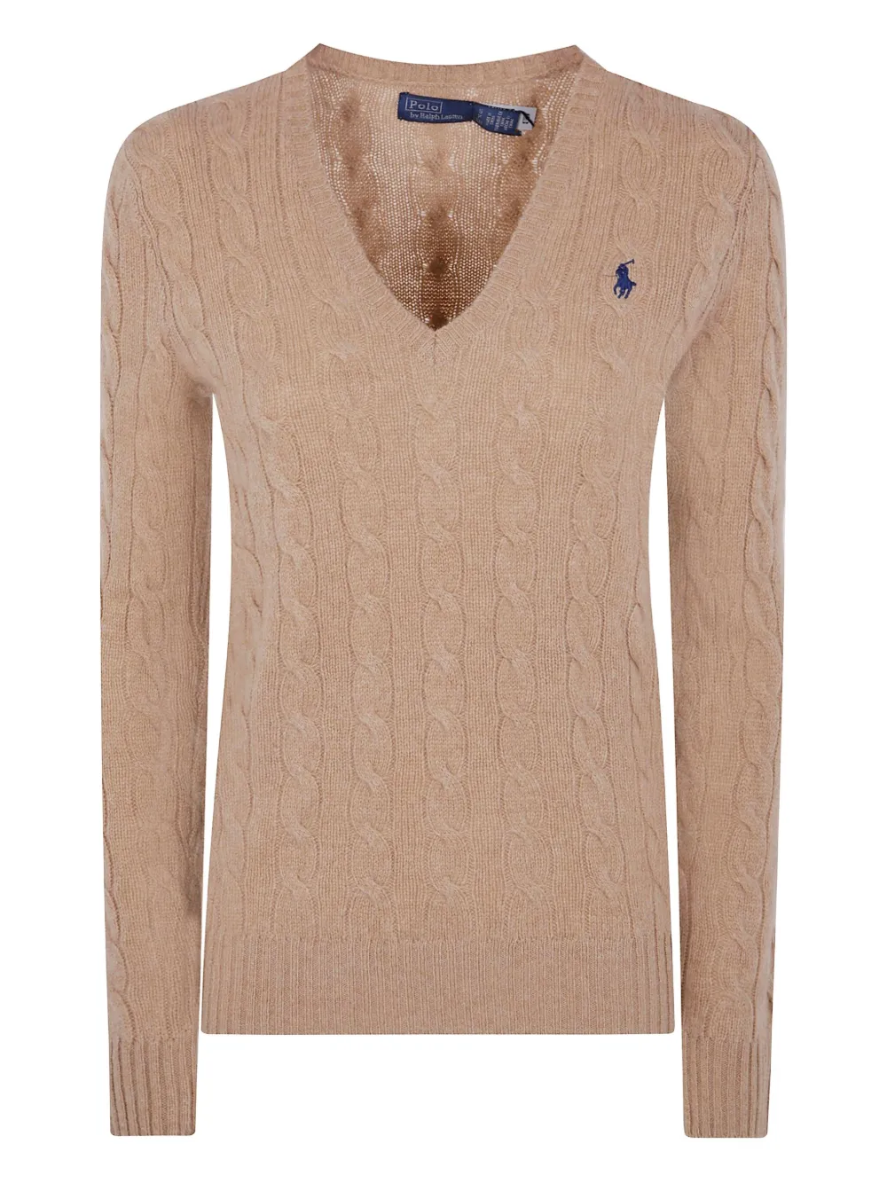 Polo Ralph Lauren cable-knit V-neck sweater Beige