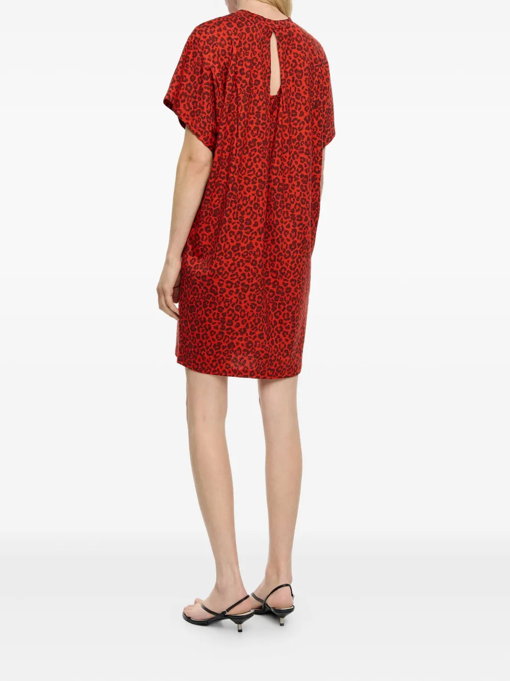 Bimba y Lola Jurk met dierenprint en korte mouwen Rood