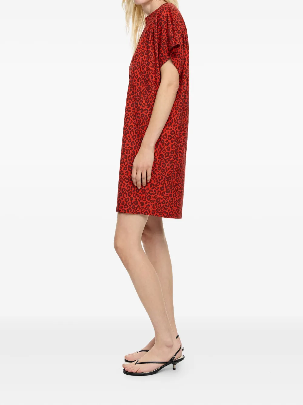 Bimba y Lola Jurk met dierenprint en korte mouwen Rood