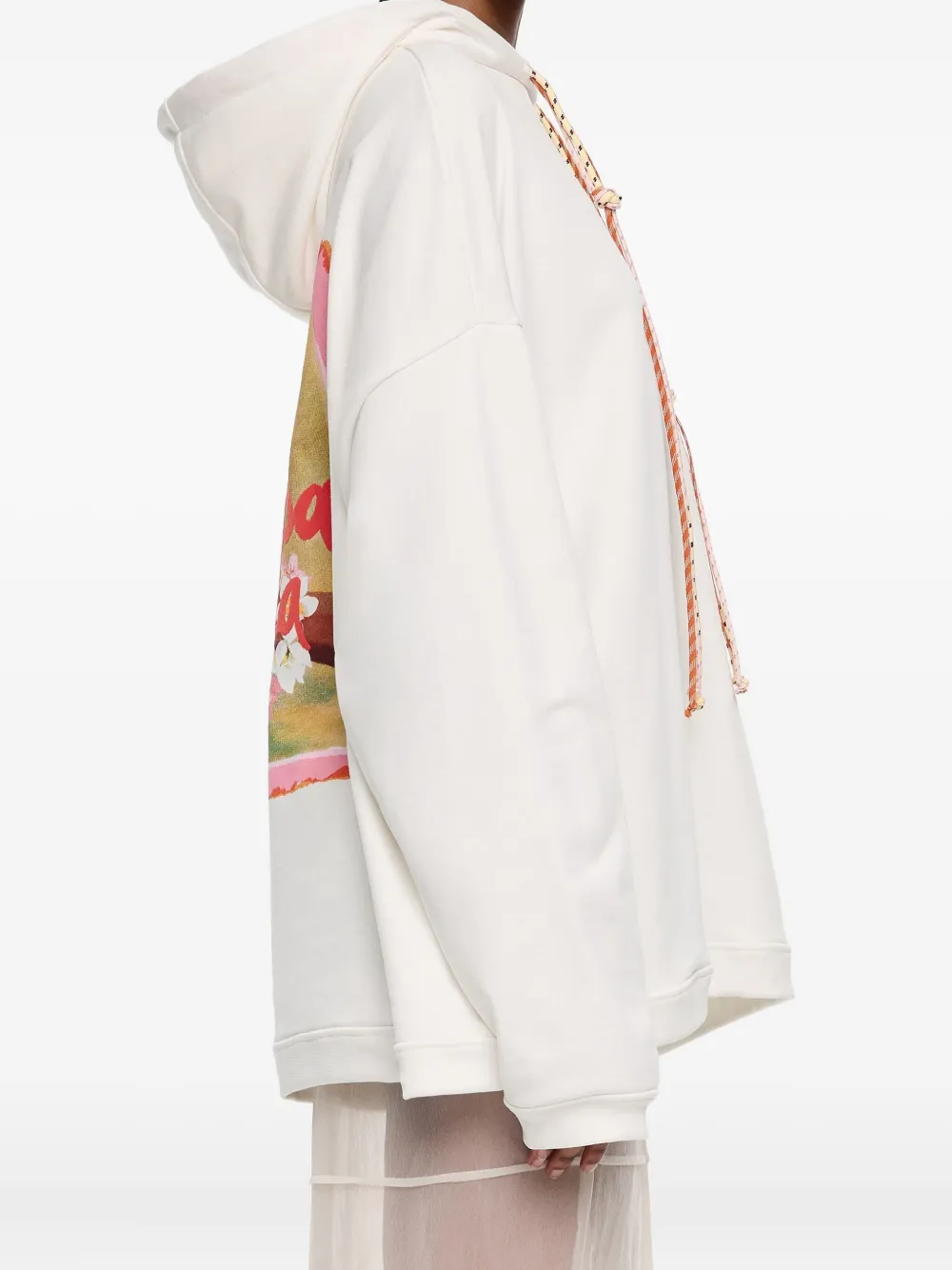 Bimba y Lola logo-print drawstring hoodie Wit