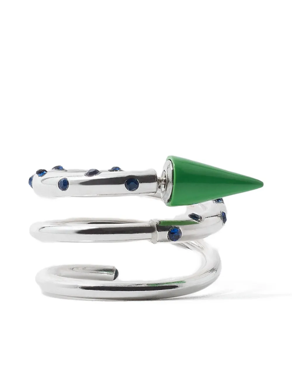  Sunnei Medium Spiral Stones Ear-ring - Silver 