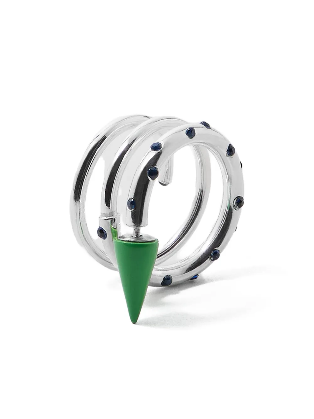 Sunnei Mittelgroßer Spiral-Ohrring mit Schmucksteinen | Silber | Image 1