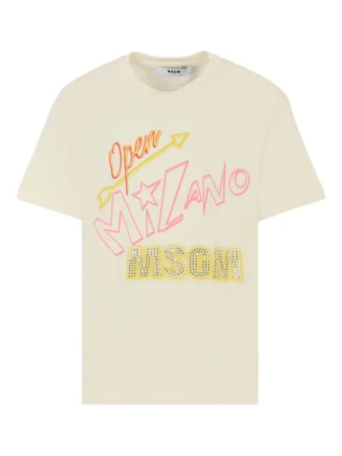 MSGM Kids تيشيرت 'أوبن ميلانو' مزين بكريستال