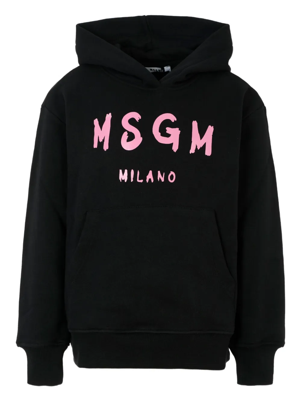 MSGM Kids logo-print hoodie Zwart
