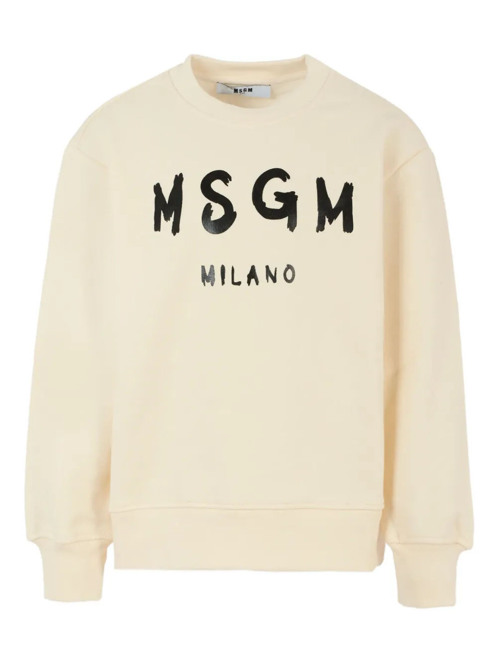 Msgm Kids' Logo-print Cotton Sweatshirt In Nude