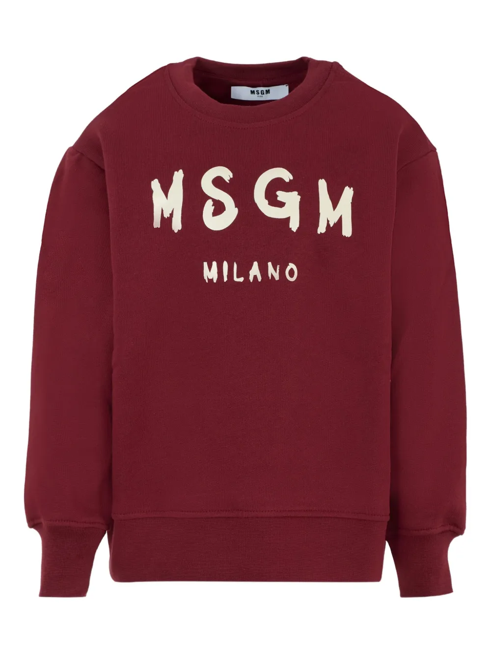 Msgm Kids' Logo-print Crew-neck Sweatshirt In Red