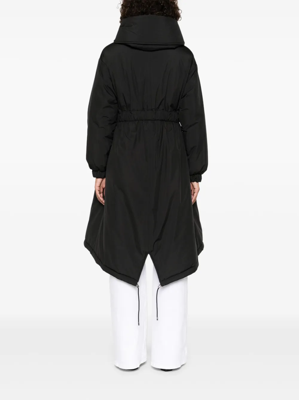 Moorer belted high-neck coat Zwart