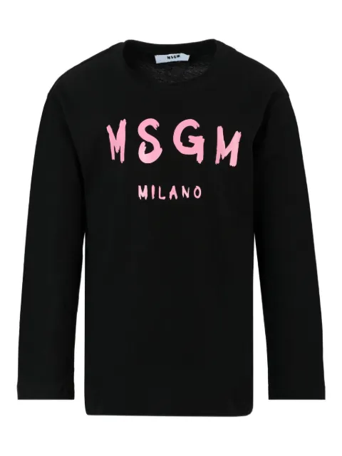 MSGM Kids long-sleeve logo-print T-shirt