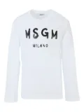 MSGM Kids logo-print long-sleeve T-shirt - White