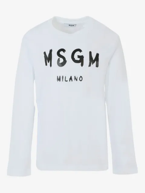 MSGM Kids logo-print long-sleeve T-shirt