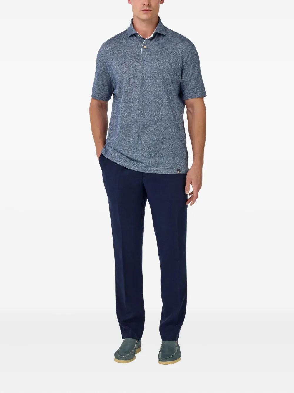 Boggi Milano City broek met trekkoord en plooien Blauw