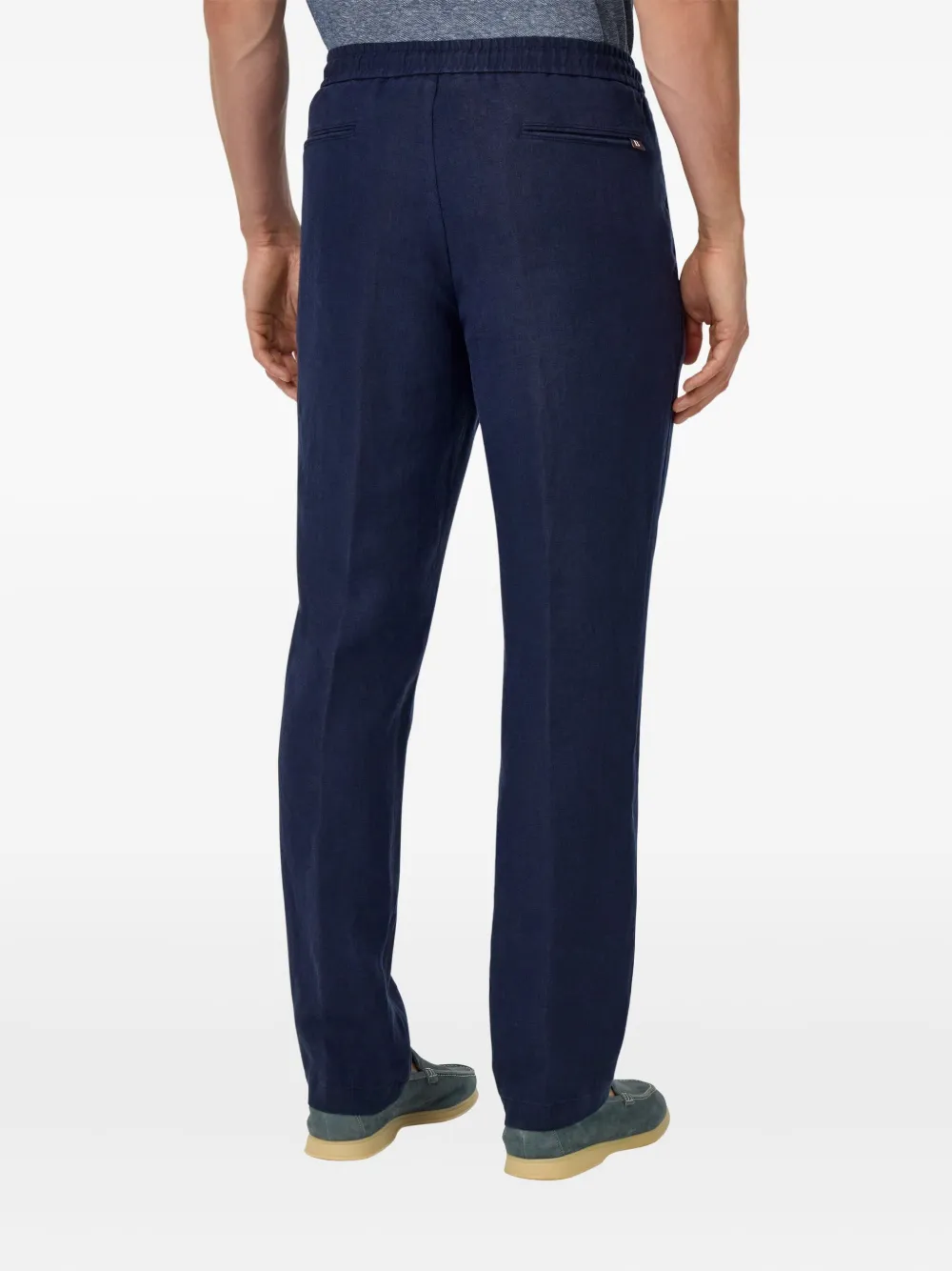Boggi Milano City broek met trekkoord en plooien Blauw