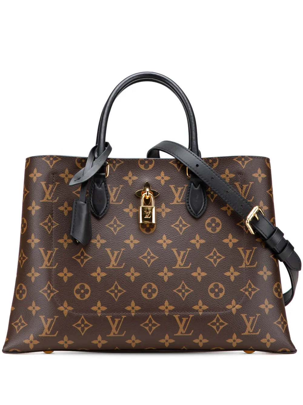 Louis Vuitton Pre-Owned 2018 モノグラム フラワー トート サッチェルバッグ - ブラック Louis Vuitton Pre-Owned 2018 モノグラム フラワー トート サッチェルバッグ - ブラック