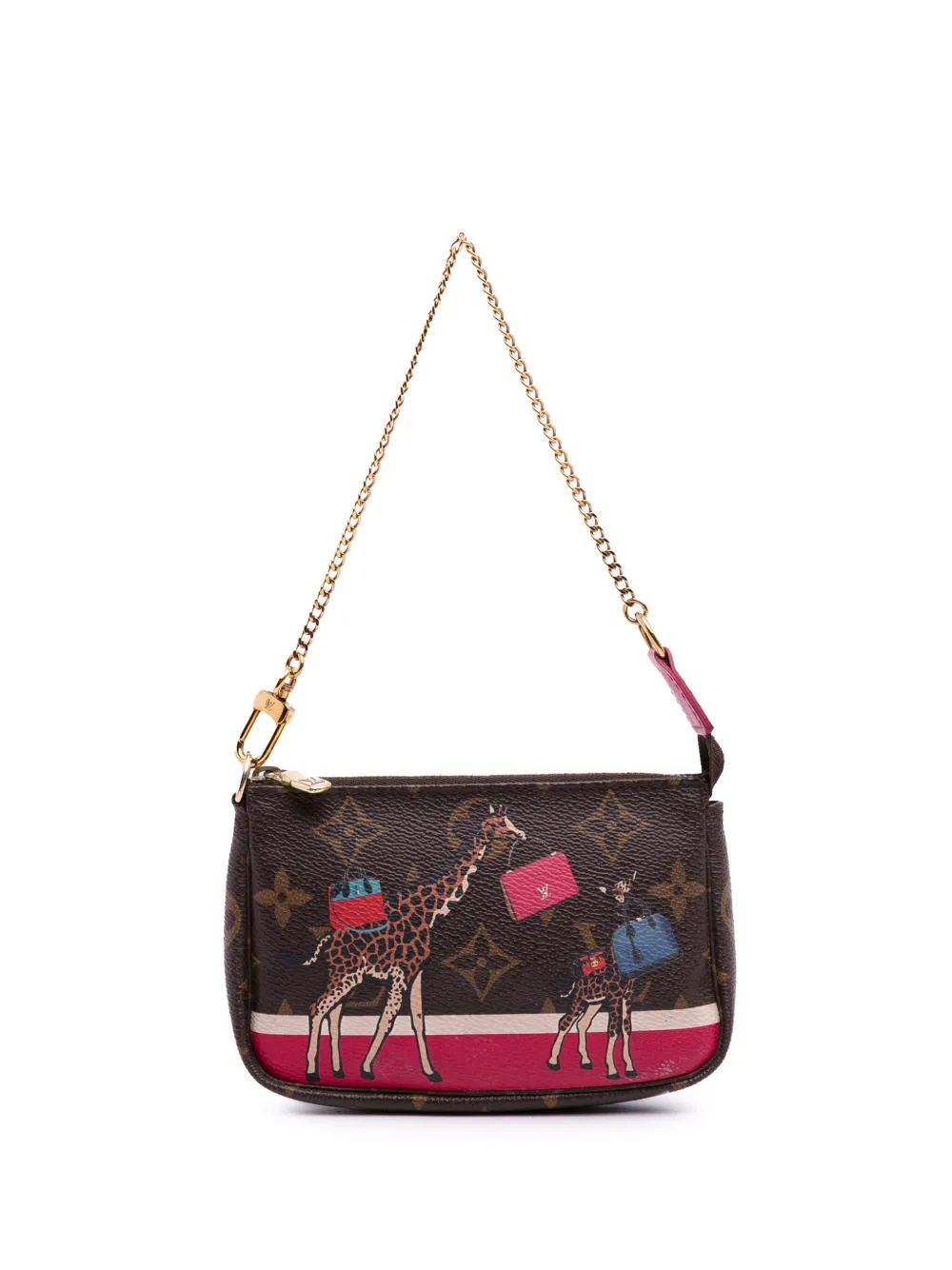 Louis Vuitton Pre-Owned 2017 モノグラム ジラフ クリスマス ミニ ポシェット アクセソワール ハンドバッグ - Louis Vuitton Pre-Owned 2017 モノグラム ジラフ クリスマス ミニ ポシェット アクセソワール ハンドバッグ -