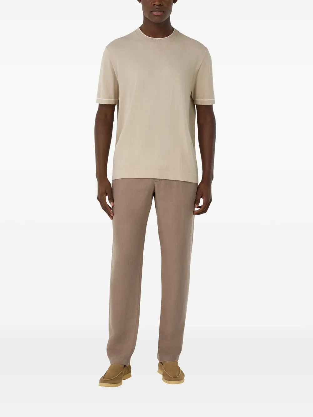 Boggi Milano City broek met trekkoord en plooien Bruin