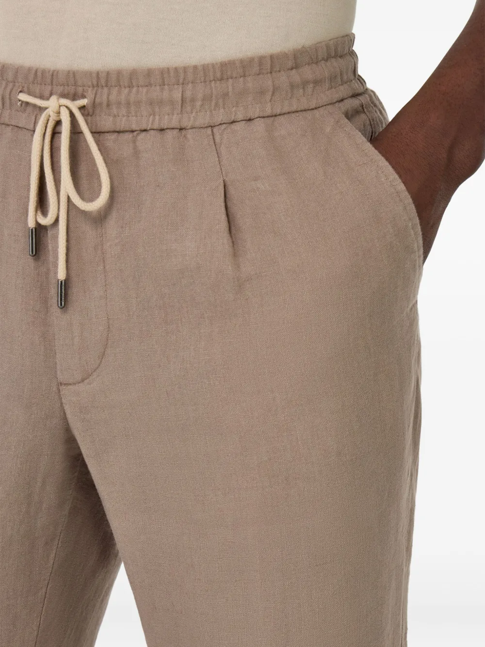 Boggi Milano City broek met trekkoord en plooien Bruin