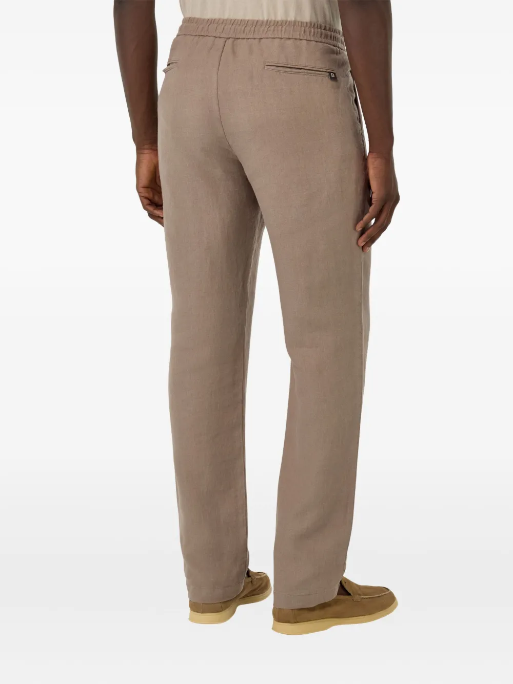 Boggi Milano City broek met trekkoord en plooien Bruin