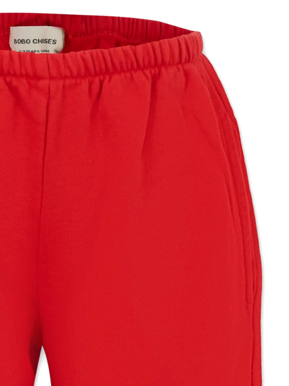 Bobo Choses Kids' Curve Logo Organic Cotton Fleece Joggers In Red