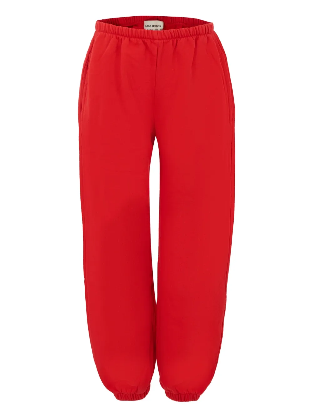 Bobo Choses Kids' Curve Logo Organic Cotton Fleece Joggers In Red