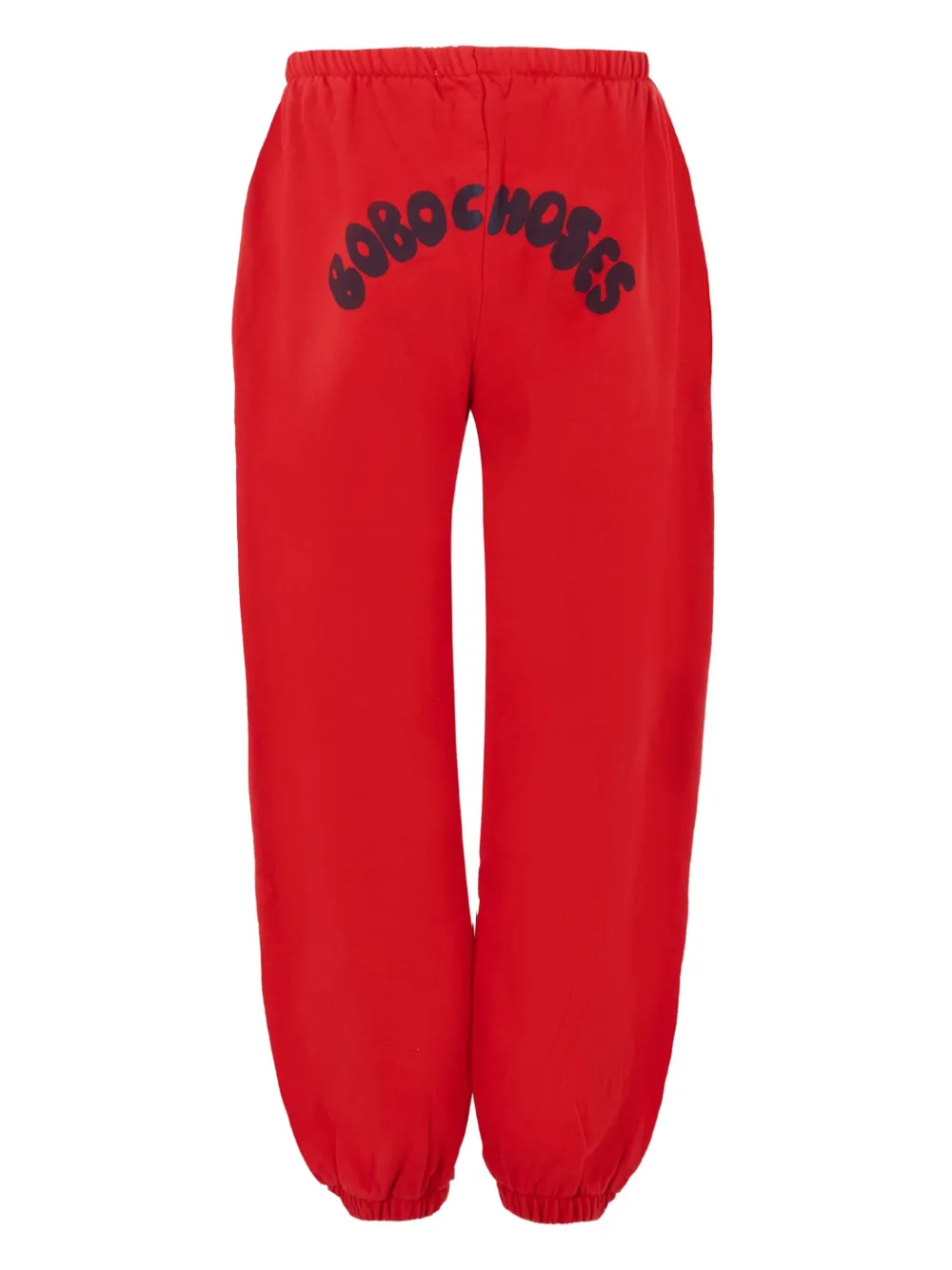 Bobo Choses Kids' Curve Logo Organic Cotton Fleece Joggers In Red