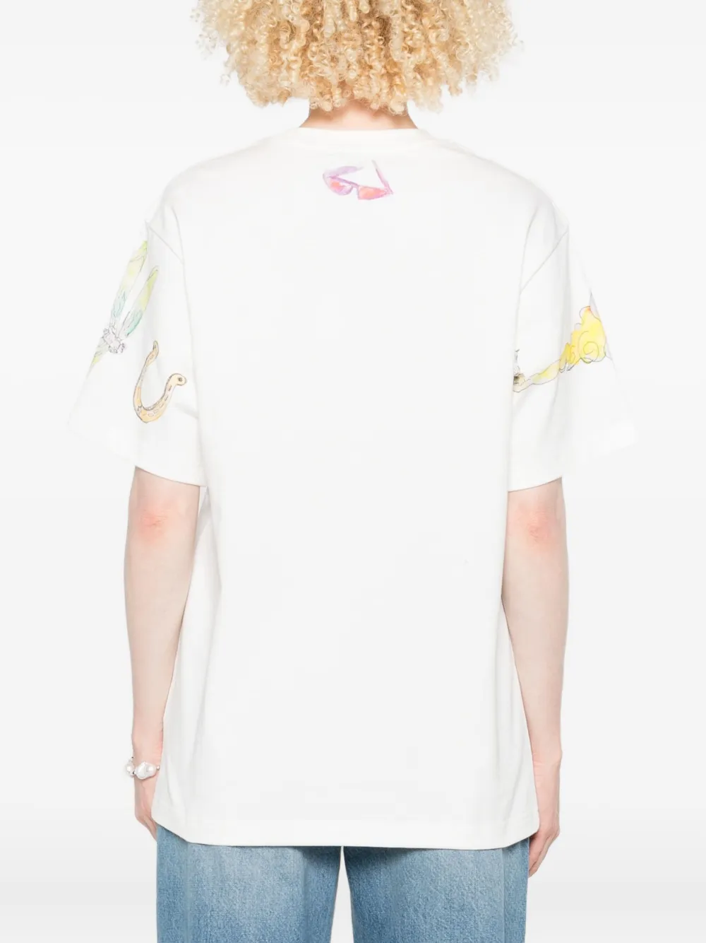 ALEMAIS Anouk katoenen T-shirt met print Wit