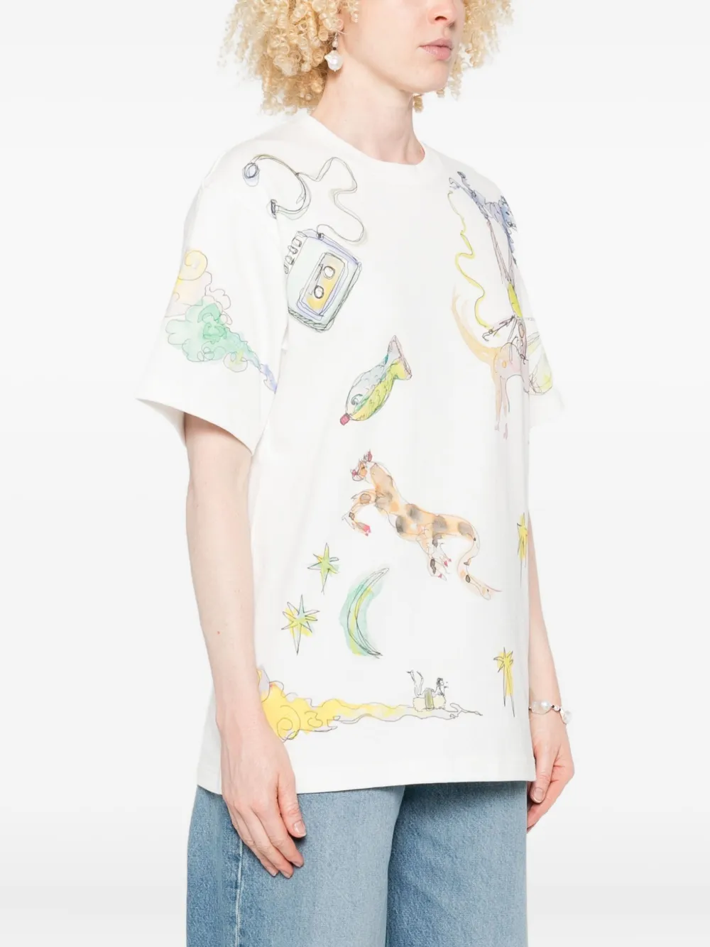 ALEMAIS Anouk katoenen T-shirt met print Wit