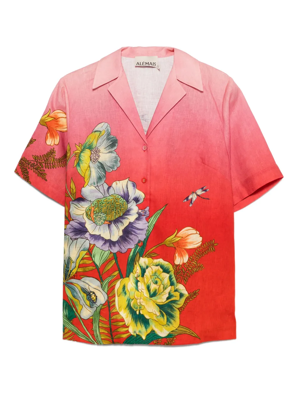 Inez floral-print linen shirt
