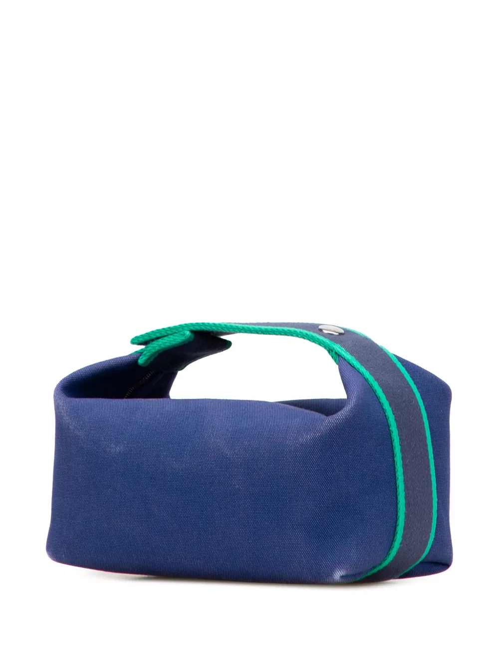 Pre-owned Hermes 2020-2025 Small Canvas Bride A Brac Case Vanity Bag In Blue