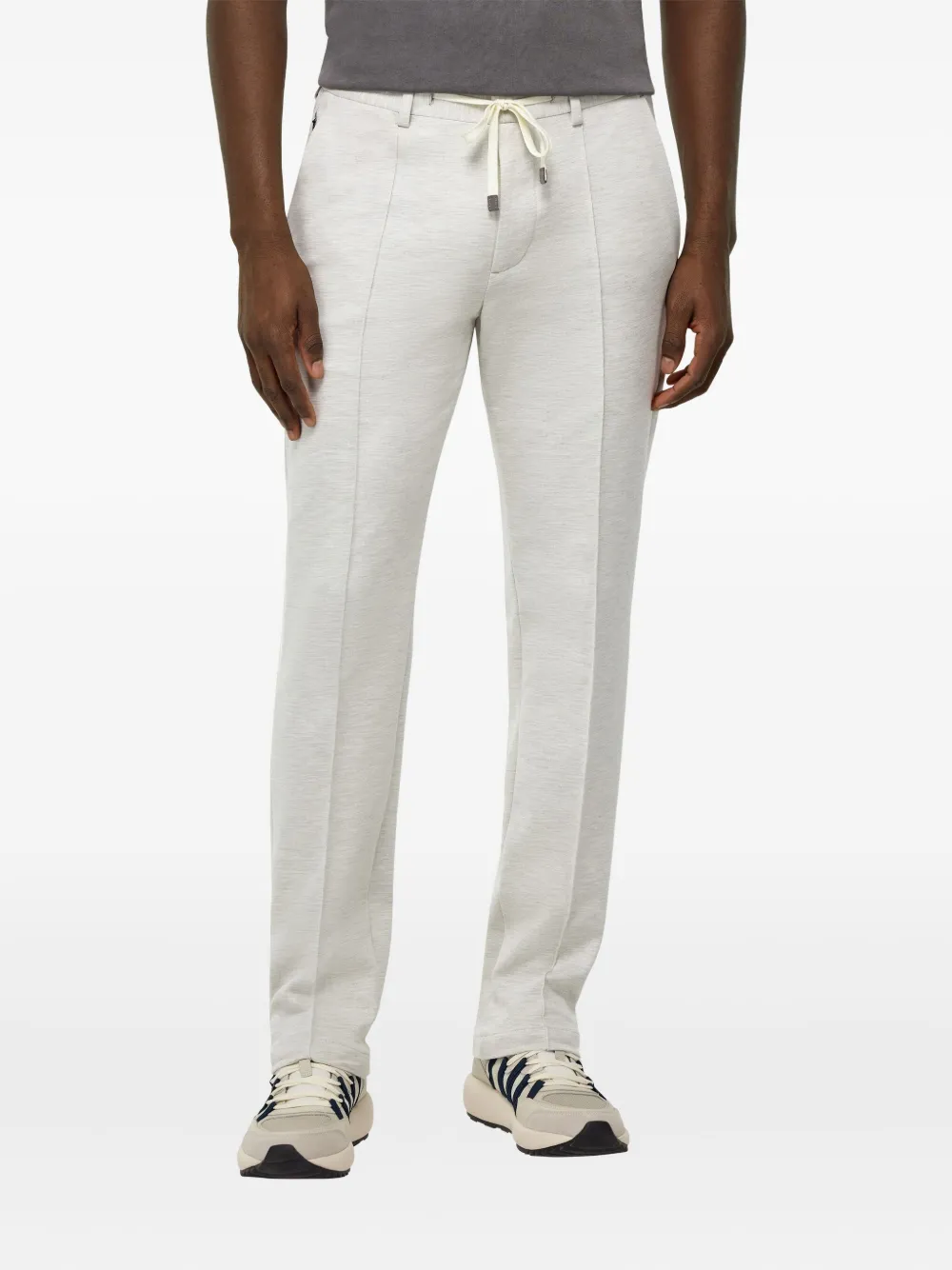 Boggi Milano Jersey broek met trekkoordtaille Grijs