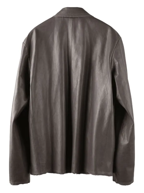 Post Archive Faction ジップアップ レザージャケット | ブラウン