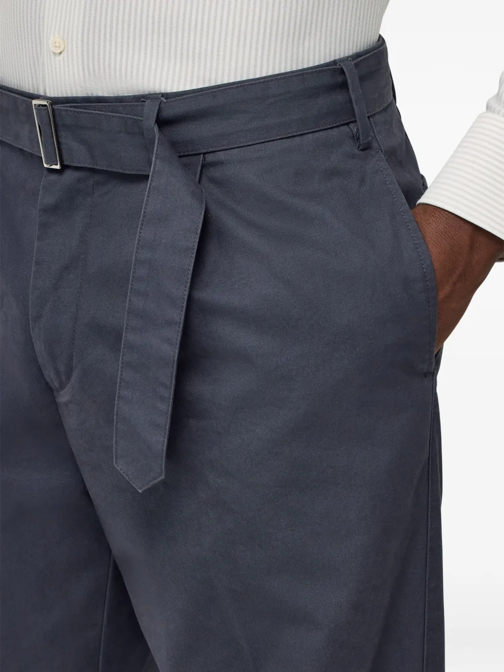 Boggi Milano Plooibroek met ceintuur Grijs
