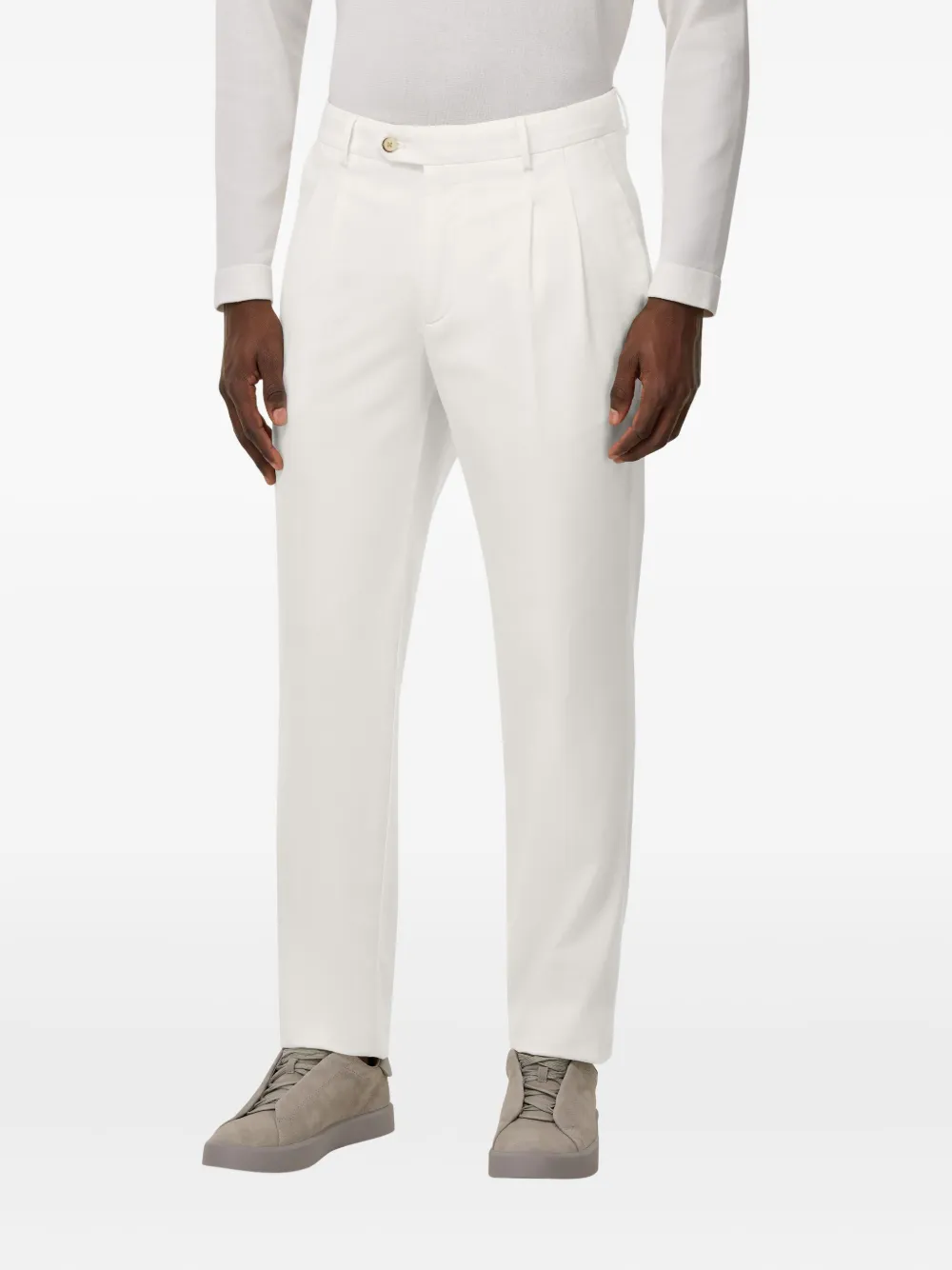 Boggi Milano side-darts trousers Wit