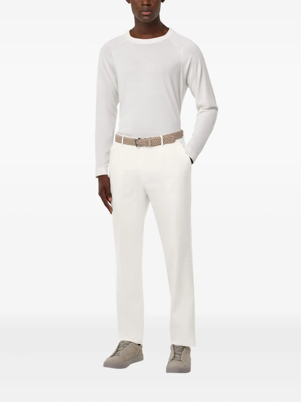 Boggi Milano side-darts trousers Wit