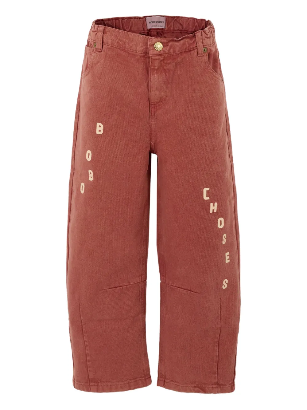 Bobo Choses Broek met geborduurd logo van biologisch katoen Roze