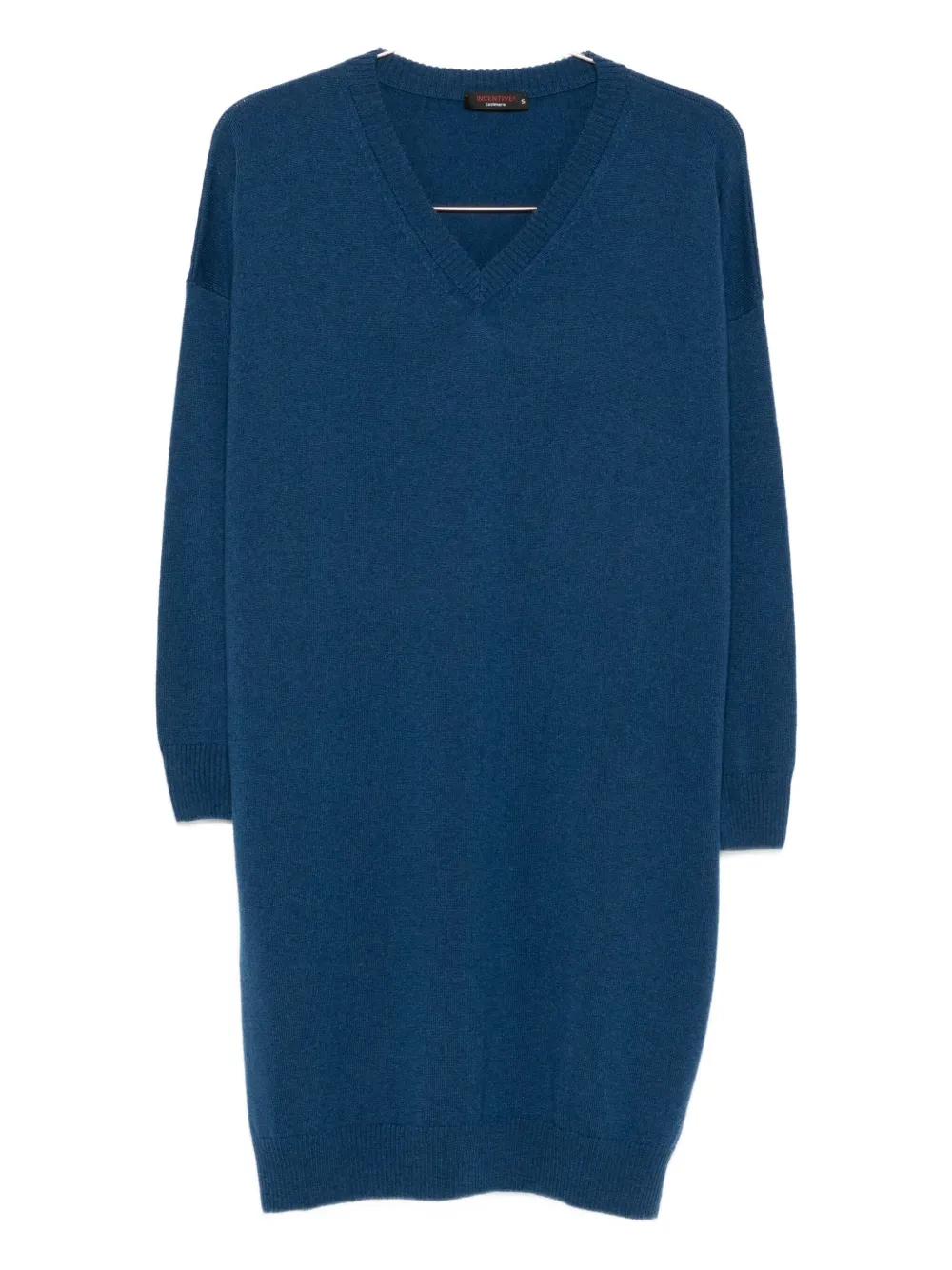 Incentive! Cashmere V-neck Cashmere Midi Dress In Blue