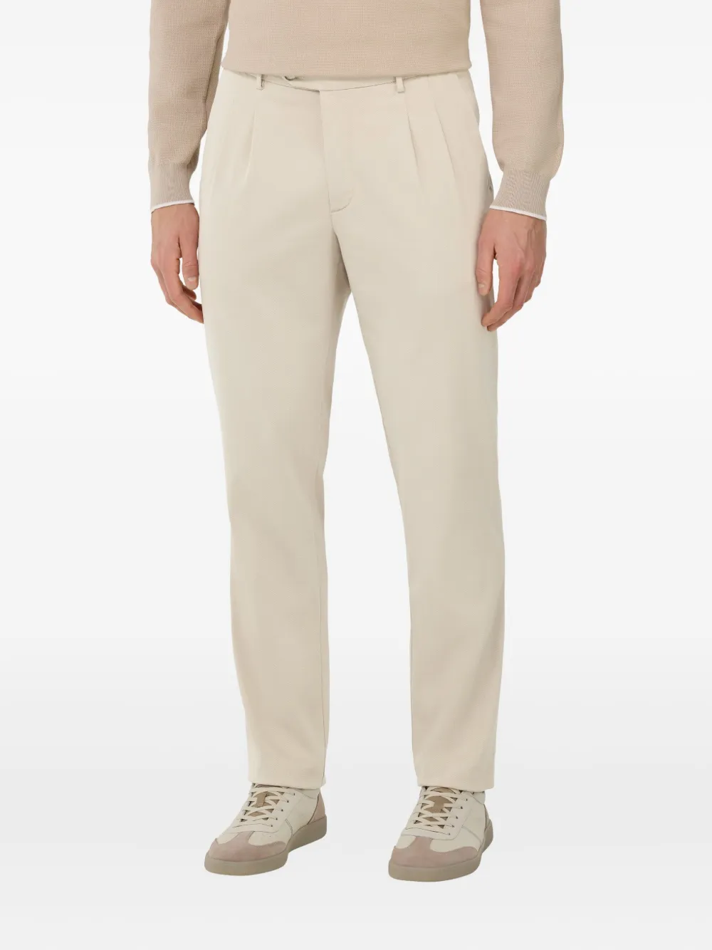 Boggi Milano Broek met plooien Beige