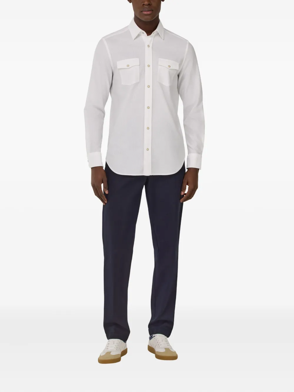 Boggi Milano Broek met knoopsluiting Blauw