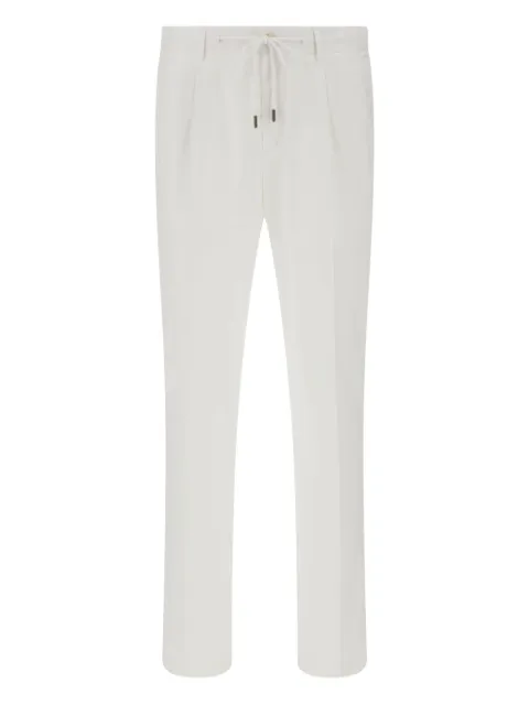 Boggi Milano drawstring side-dart trousers
