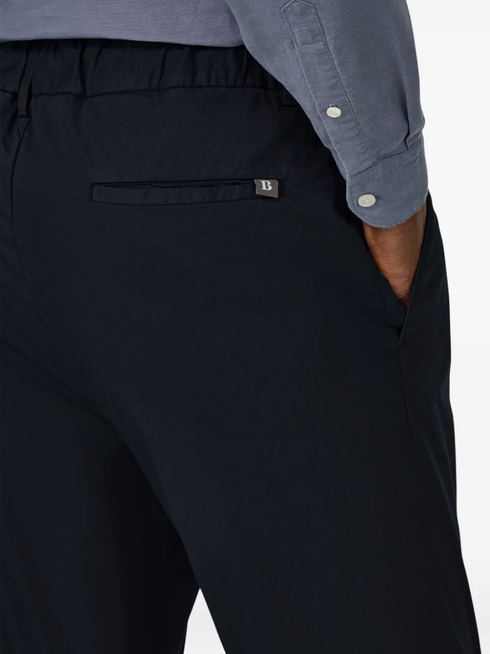 Boggi Milano drawstring side-dart trousers Blauw