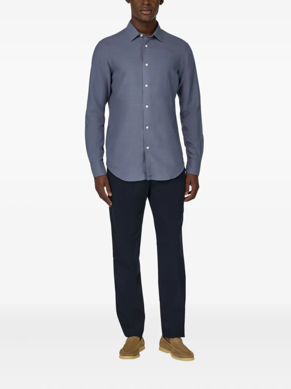 Boggi Milano drawstring side-dart trousers Blauw