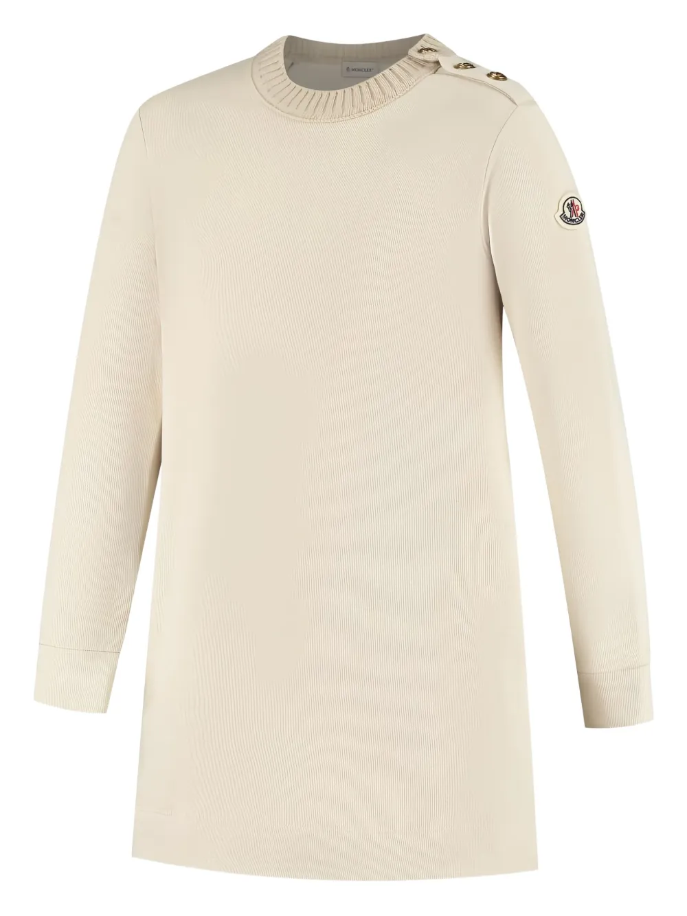 Moncler Enfant button-detailed crew-neck dress Beige
