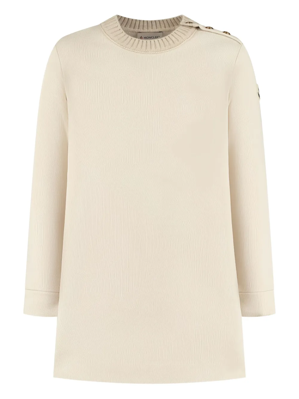 Moncler Enfant button-detailed crew-neck dress Beige