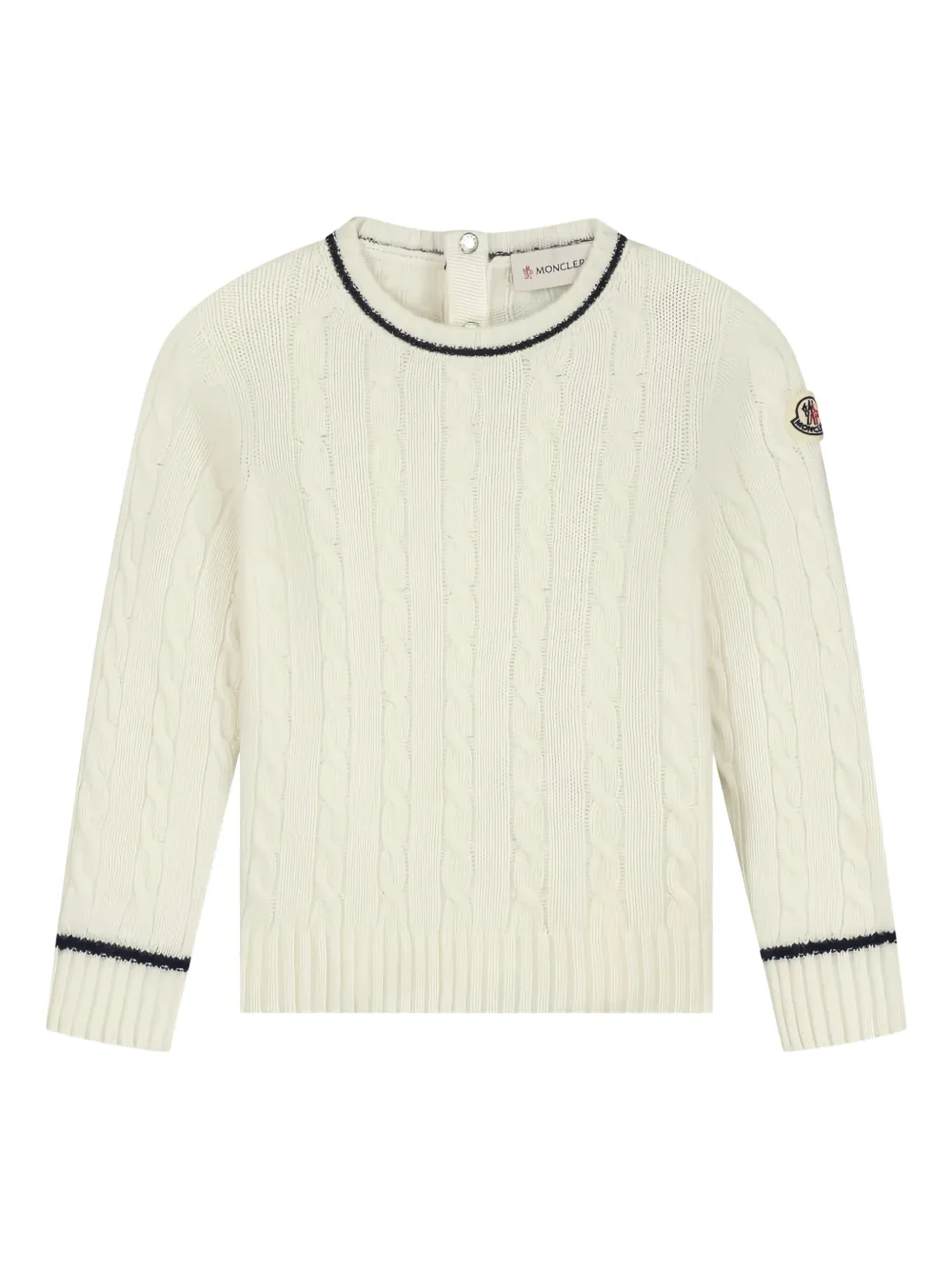 Moncler Enfant cable-knit logo-patch sweater Wit