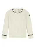 Moncler Enfant cable-knit logo-patch sweater - White