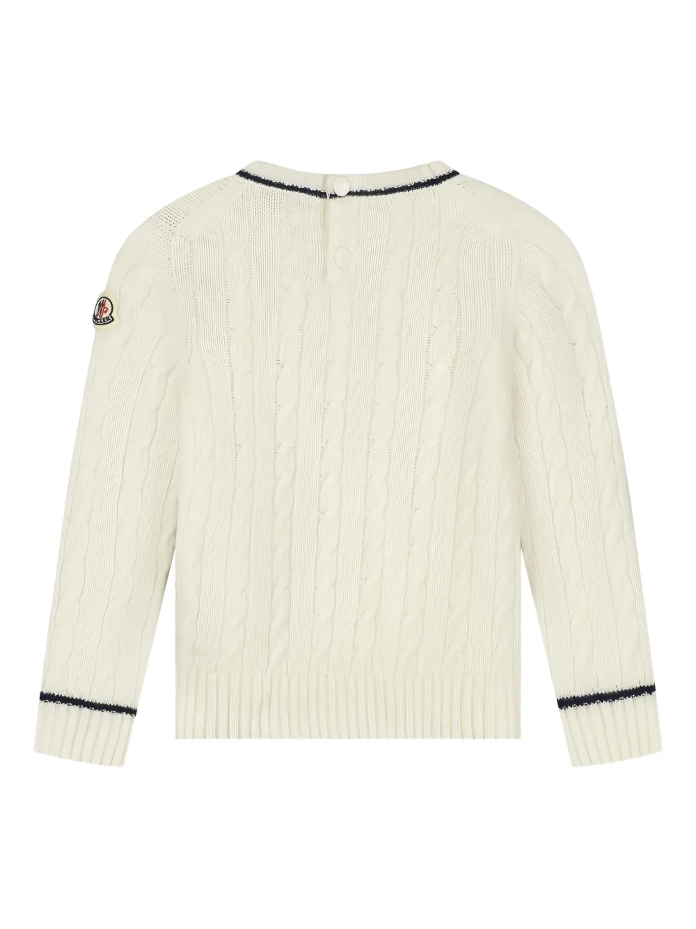 Moncler Enfant Kabelgebreide trui met logopatch Wit