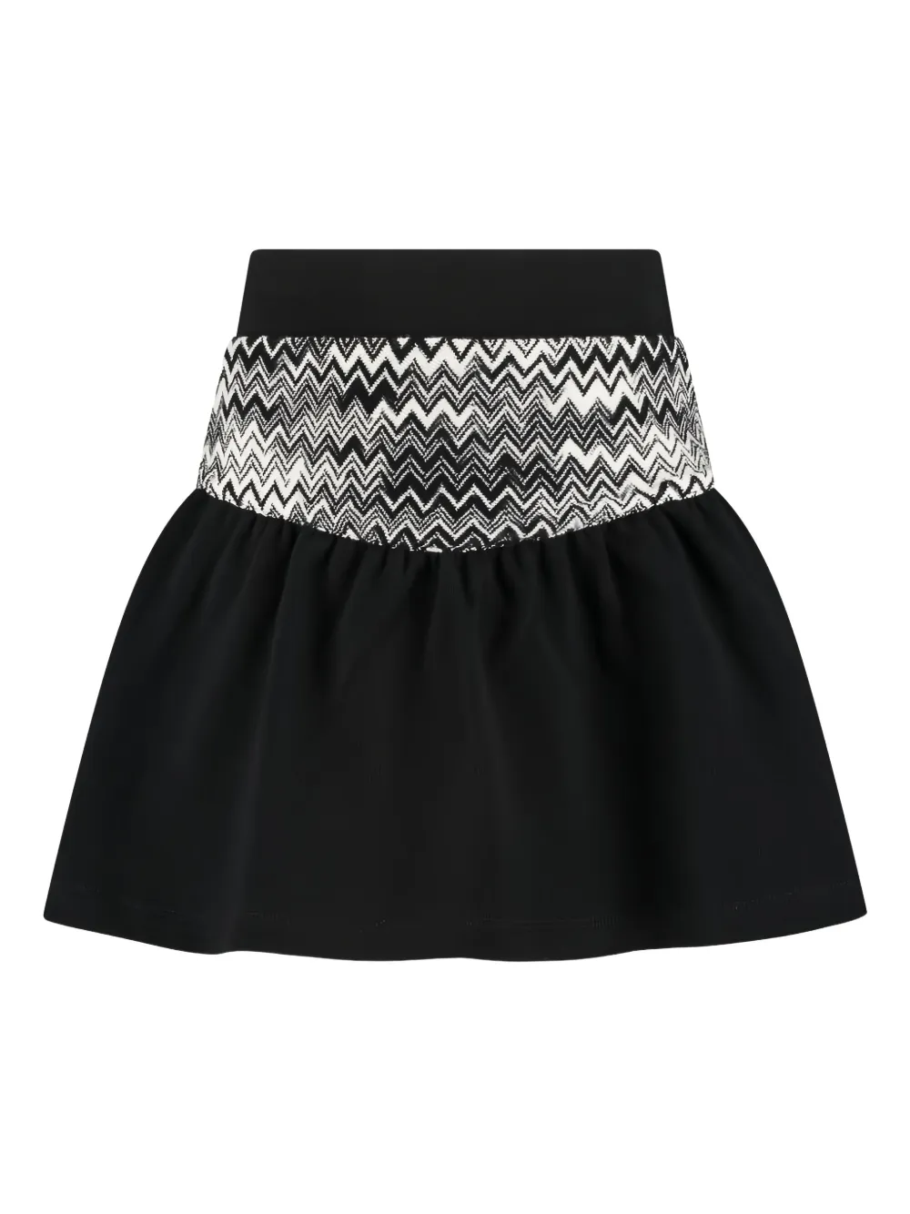 Missoni Kids Rok met zigzag-patroon en ruches Zwart