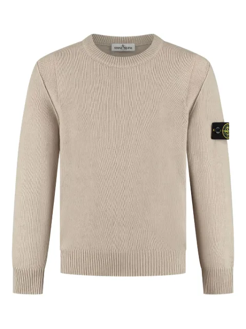 Stone Island Junior logo-patch crew-neck sweater