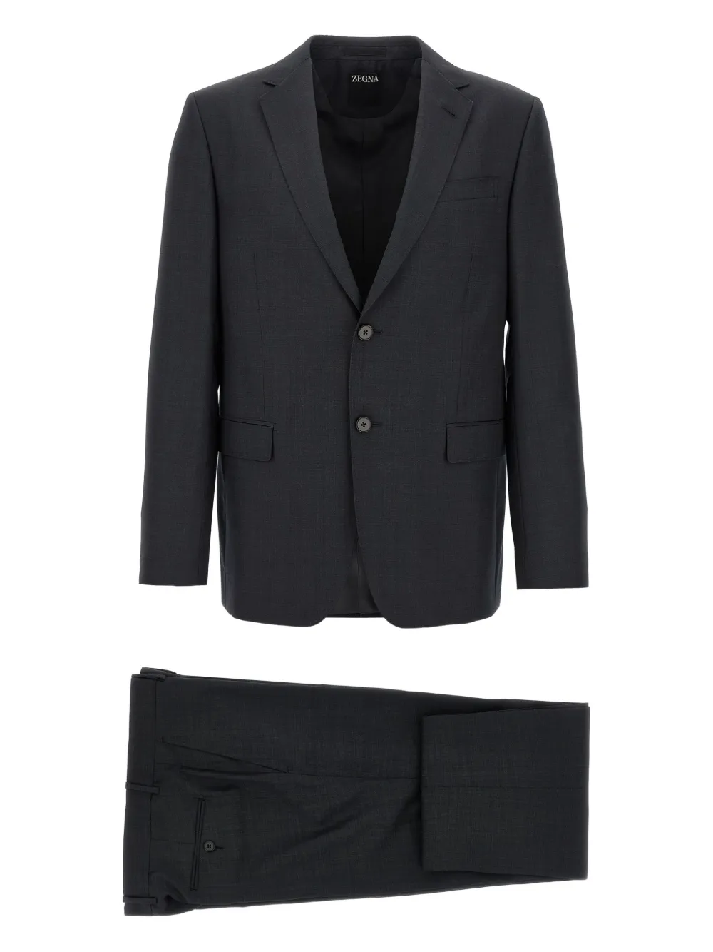 Zegna Wollen pak met enkele rij knopen Zwart