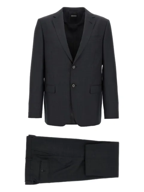 Zegna costume en laine à veste à simple boutonnage