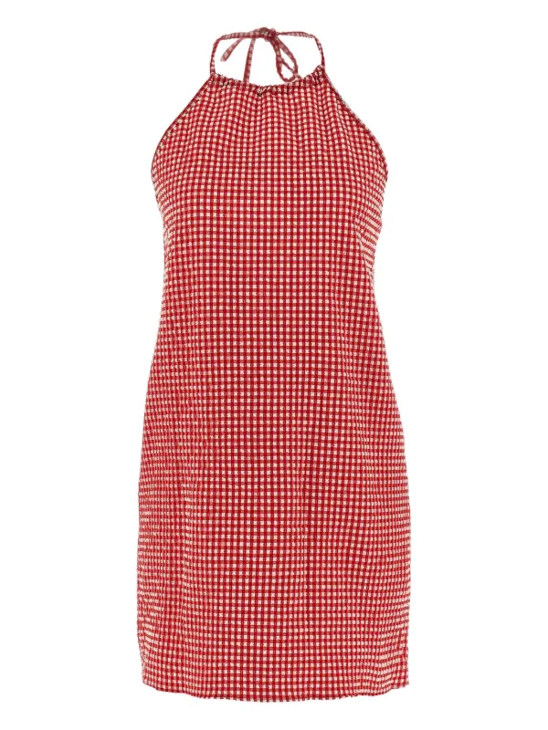 Hunza G Robe Courte à Carreaux Vichy Rouge FARFETCH FR